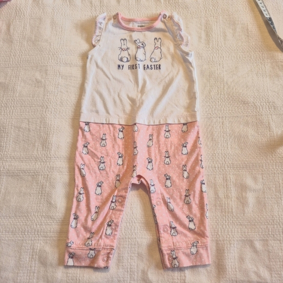 Gymboree girls 3-6 months Easter romper Peter Rabbit 1st Easter VGUC - Picture 1 of 10